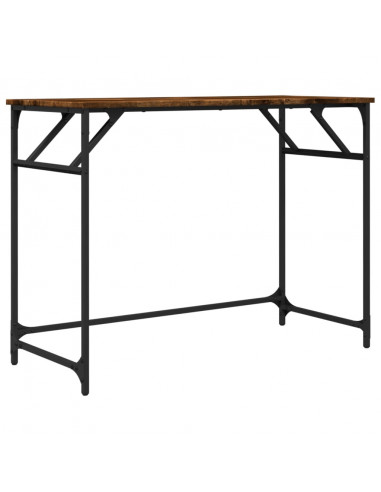 Scrivania Fumo 100x45x76cm Legno e Acciaio Verniciato a Polvere