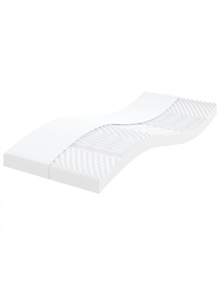 Materasso in Schiuma Bianco 90x220 cm 7 Zone Durezza 20 ILD