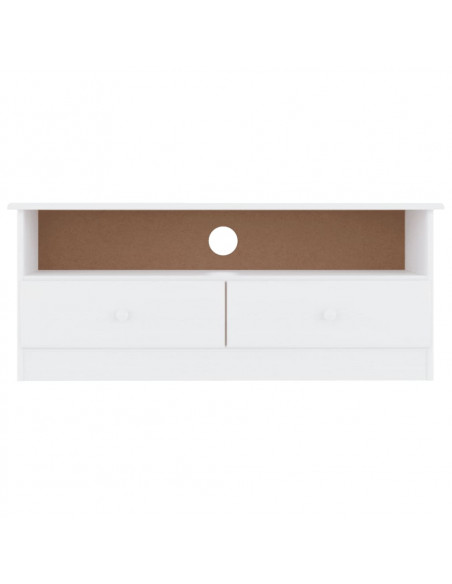 Mobile TV con Cassetti ALTA Bianco 100x35x41cm Massello di Pino