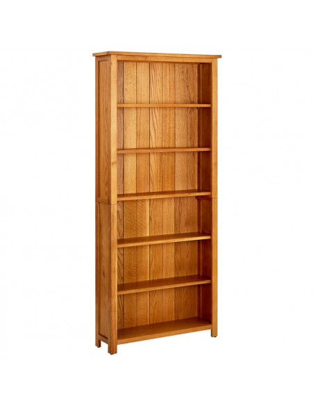 Libreria a 6 Ripiani 80x22,5x180 cm in Massello di Rovere