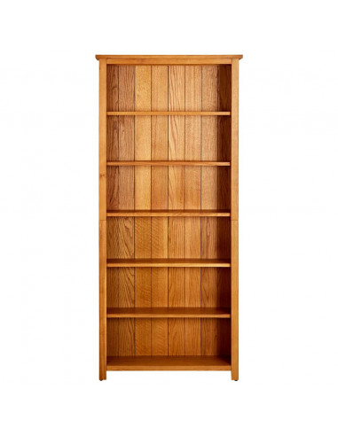 Libreria a 6 Ripiani 80x22,5x180 cm in Massello di Rovere