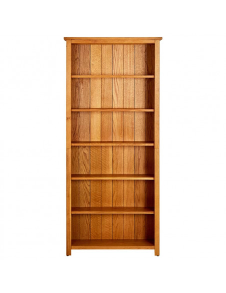 Libreria a 6 Ripiani 80x22,5x180 cm in Massello di Rovere