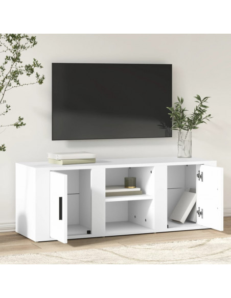 Mobile Porta TV Bianco 100x31,5x35 cm in Legno Multistrato