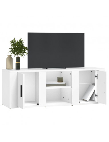 Mobile Porta TV Bianco 100x31,5x35 cm in Legno Multistrato