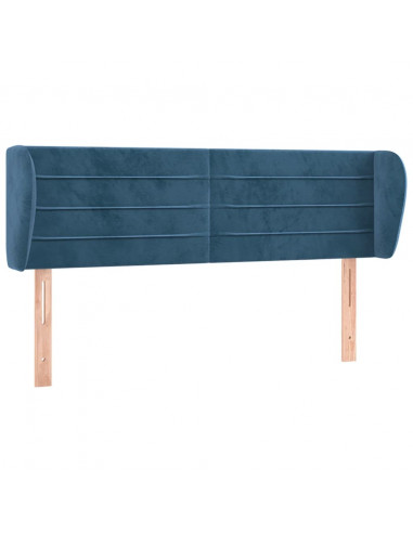 Testiera ad Orecchio Blu Scuro 147x23x78/88 cm in Velluto