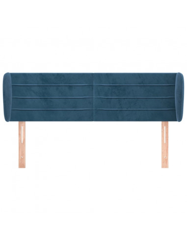 Testiera ad Orecchio Blu Scuro 147x23x78/88 cm in Velluto