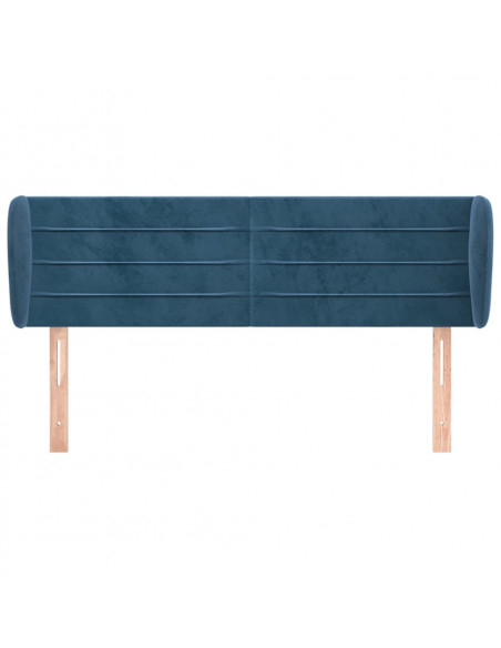 Testiera ad Orecchio Blu Scuro 147x23x78/88 cm in Velluto