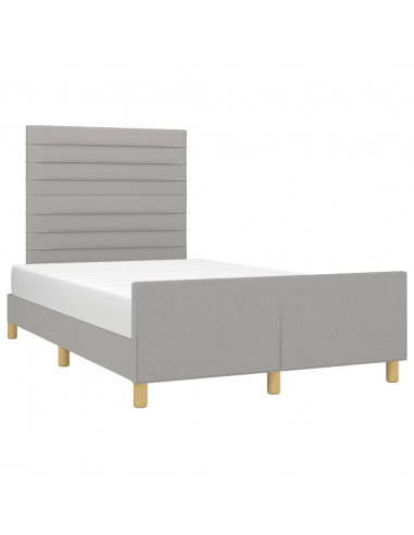 Giroletto con Testiera Grigio Chiaro 120x190 cm in Tessuto