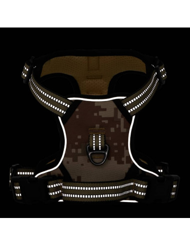 Pettorina Cani Righe Riflettenti Regolabile Marrone Mimetico L