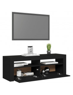 Mobile Porta TV con Luci LED Nero 120x35x40 cm 2