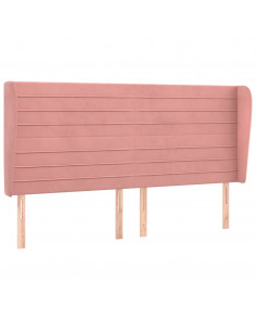 Testiera ad Orecchio Rosa 163x23x118/128 cm in Velluto 2