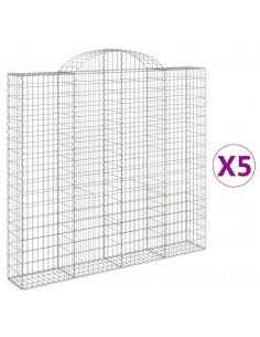 Cesti Gabbioni ad Arco 5 pz 200x30x180/200 cm Ferro Zincato 2