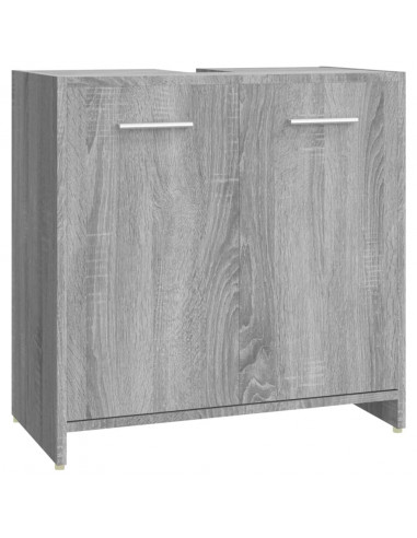 Set Mobili da Bagno 4 pz Grigio Sonoma in Legno Multistrato