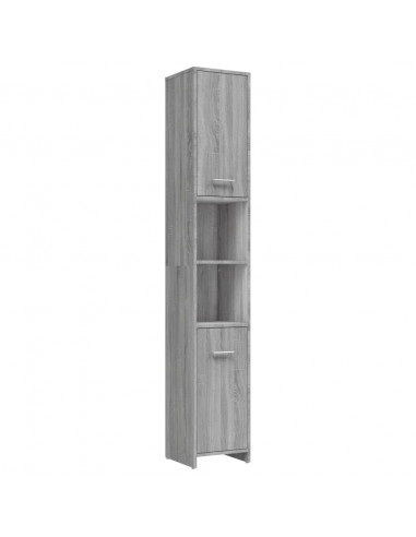 Set Mobili da Bagno 4 pz Grigio Sonoma in Legno Multistrato