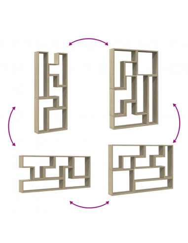 Scaffale a Parete Rovere Sonoma 96x12x64cm in Legno Multistrato