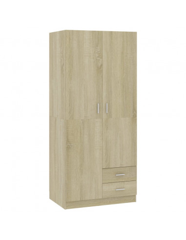 Armadio Rovere Sonoma 80x52x180 cm in Legno Multistrato
