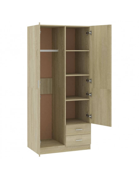 Armadio Rovere Sonoma 80x52x180 cm in Legno Multistrato