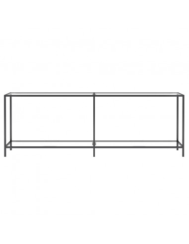 Tavolo Consolle Trasparente 220x35x75,5 cm in Vetro Temperato