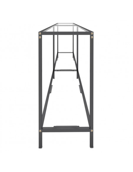 Tavolo Consolle Trasparente 220x35x75,5 cm in Vetro Temperato