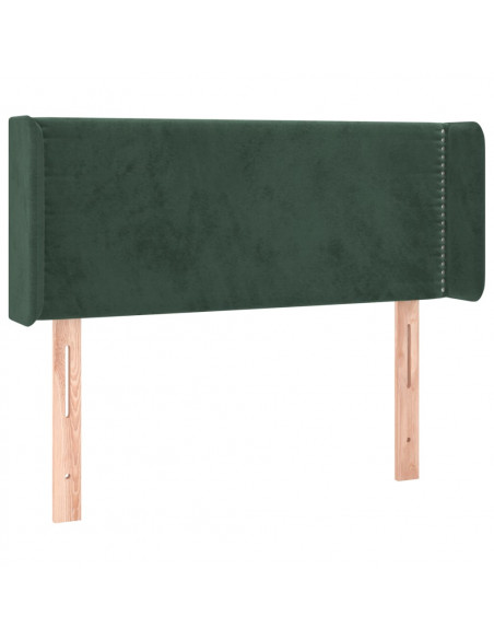 Testiera ad Orecchio Verde Scuro 103x16x78/88 cm in Velluto