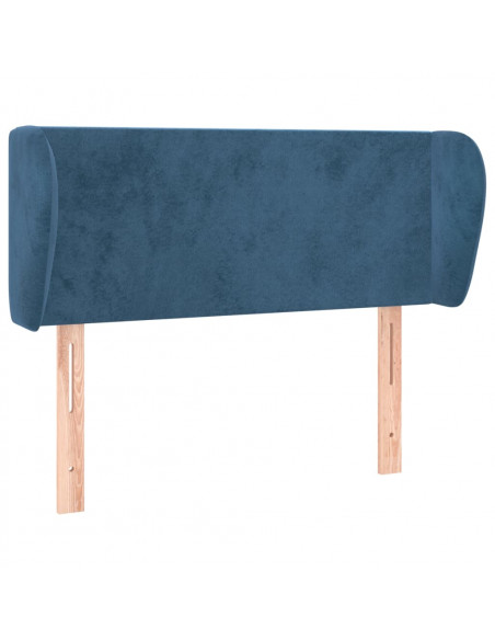 Testiera ad Orecchio Blu Scuro 103x23x78/88 cm in Velluto