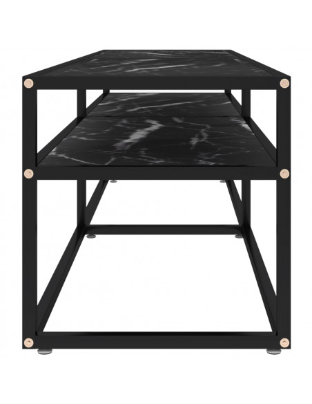 Mobile Porta TV Marmo Nero 160x40x40,5 cm in Vetro Temperato