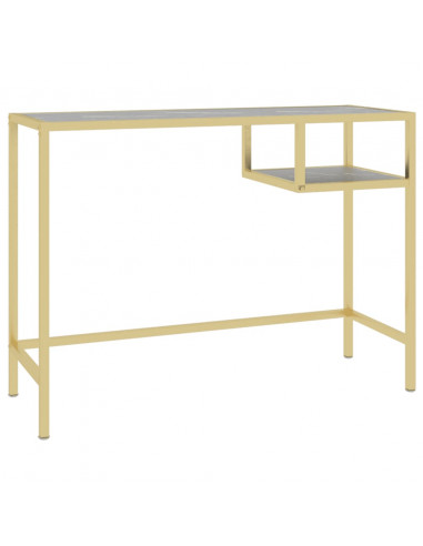 Scrivania per Computer Marmo Nero 100x36x74 cm Vetro Temperato