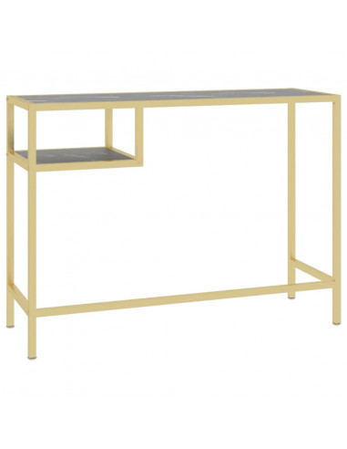 Scrivania per Computer Marmo Nero 100x36x74 cm Vetro Temperato