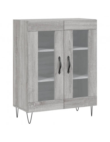 Credenza Grigio Sonoma 69,5x34x180 cm in Legno Multistrato