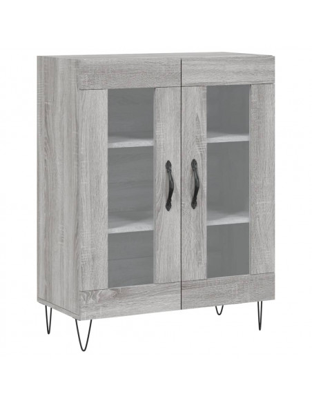 Credenza Grigio Sonoma 69,5x34x180 cm in Legno Multistrato