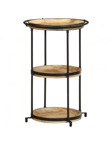 Tavolino da Salotto Ø55x83 cm in Legno Massello di Mango