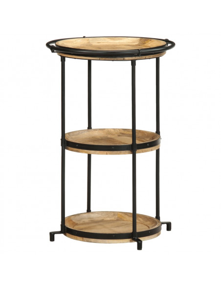 Tavolino da Salotto Ø55x83 cm in Legno Massello di Mango