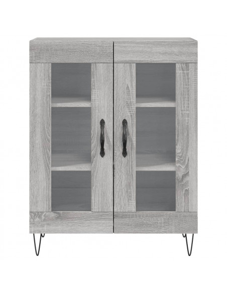 Credenza Grigio Sonoma 69,5x34x180 cm in Legno Multistrato