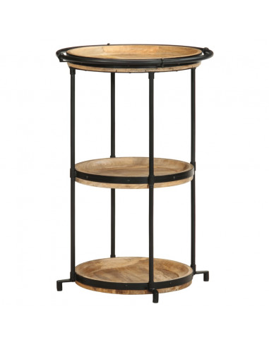 Tavolino da Salotto Ø55x83 cm in Legno Massello di Mango