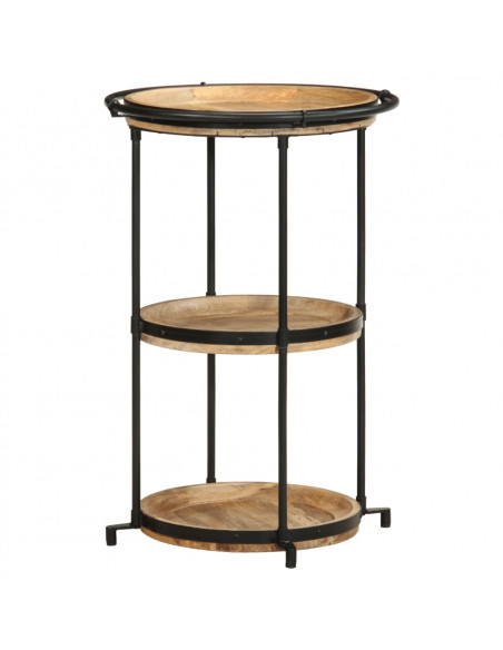 Tavolino da Salotto Ø55x83 cm in Legno Massello di Mango