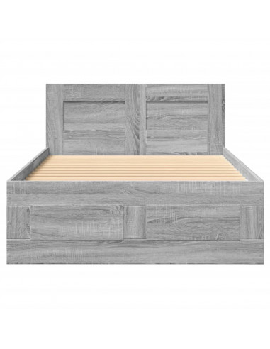 Giroletto con Testiera Grigio Sonoma 90x190cm Legno Multistrato