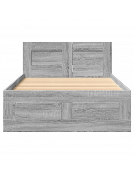 Giroletto con Testiera Grigio Sonoma 90x190cm Legno Multistrato