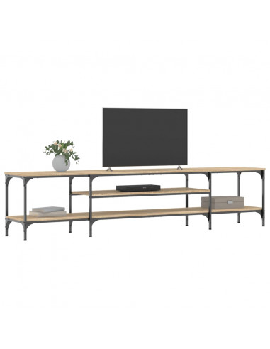 Mobile TV Rovere Sonoma 201x35x45 cm Legno Multistrato e Ferro