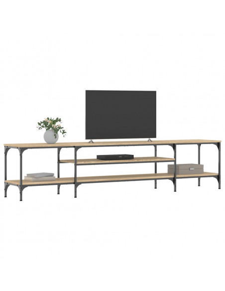 Mobile TV Rovere Sonoma 201x35x45 cm Legno Multistrato e Ferro