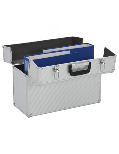 Valigetta per Attrezzi 47x36x20 cm Argento in Alluminio