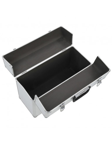Valigetta per Attrezzi 47x36x20 cm Argento in Alluminio