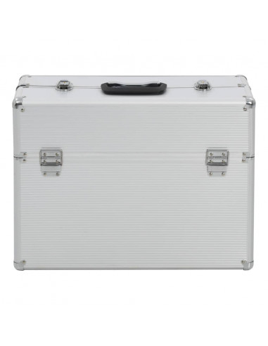 Valigetta per Attrezzi 47x36x20 cm Argento in Alluminio
