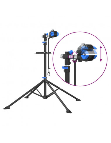 Supporto Riparazione Bici Regolabile 108-188 cm Blu in Acciaio