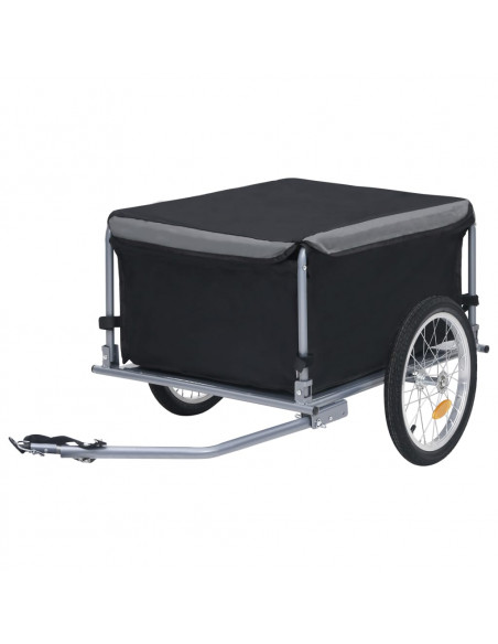 Rimorchio da Bici Nero e Grigio 65 kg