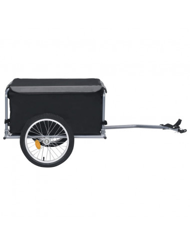 Rimorchio da Bici Nero e Grigio 65 kg