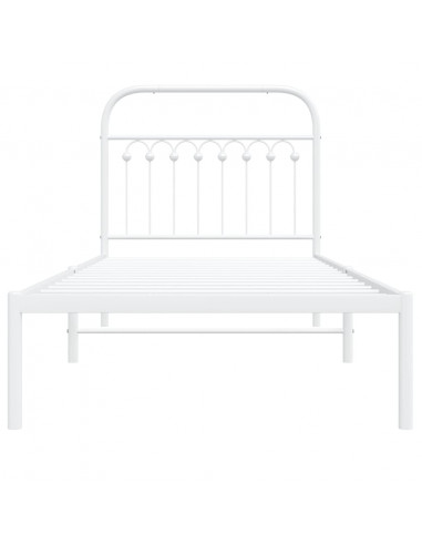 Giroletto con Testiera Metallo Bianco 90x200 cm