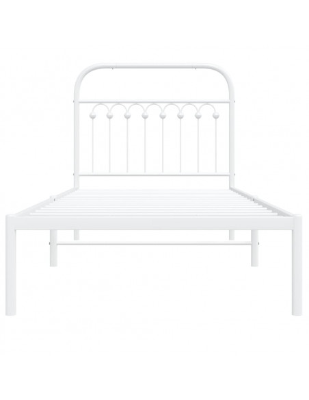 Giroletto con Testiera Metallo Bianco 90x200 cm