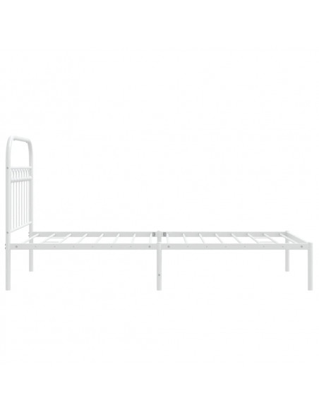 Giroletto con Testiera Metallo Bianco 90x200 cm