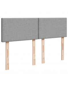 Giroletto a Molle con Materasso Grigio Chiaro 140x200cm Tessuto 2