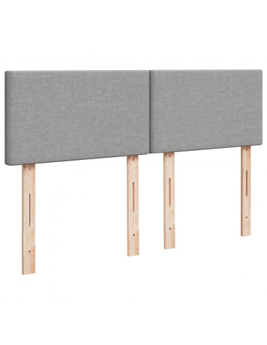 Giroletto a Molle con Materasso Grigio Chiaro 140x200cm Tessuto